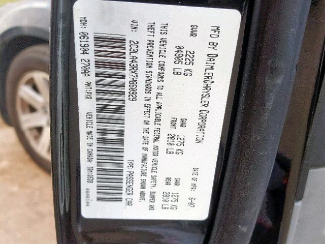 2C3LA43RX7H860929 - 2007 CHRYSLER 300 BLACK photo 10