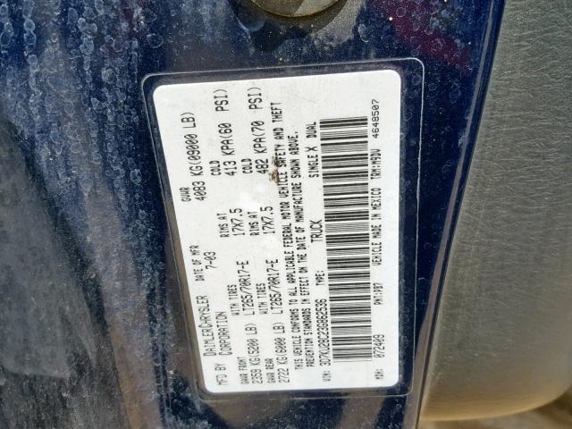 3D7KU28C23G862536 - 2003 DODGE RAM 2500 S ლურჯი ფოტო 10