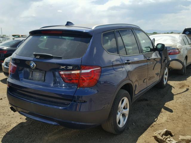 5UXWX5C52CL724123 - 2012 BMW X3 XDRIVE2 BLUE photo 4