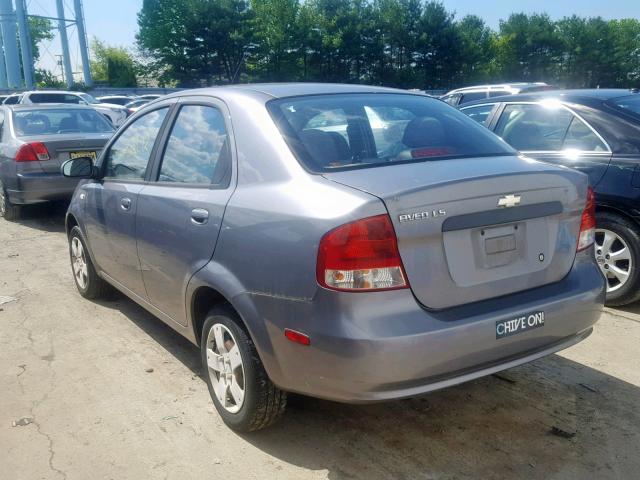 KL1TD56626B635283 - 2006 CHEVROLET AVEO BASE ნაცრისფერი ფოტო 3