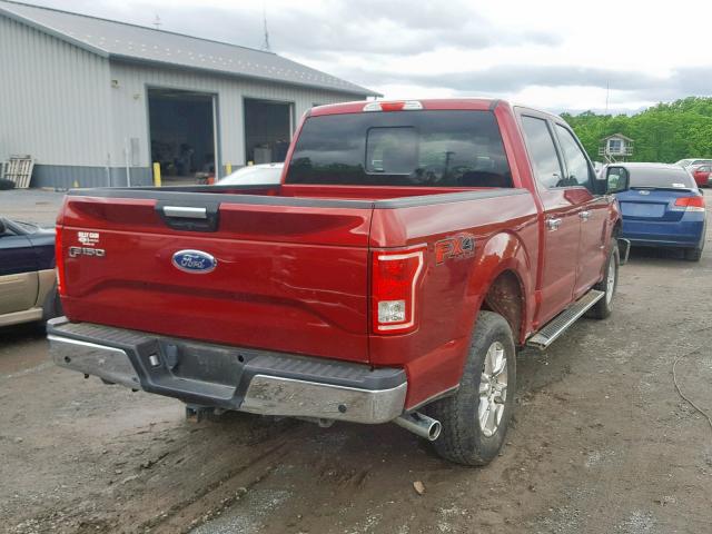 1FTEW1EG2HFB48255 - 2017 FORD F150 SUPER BURGUNDY photo 4