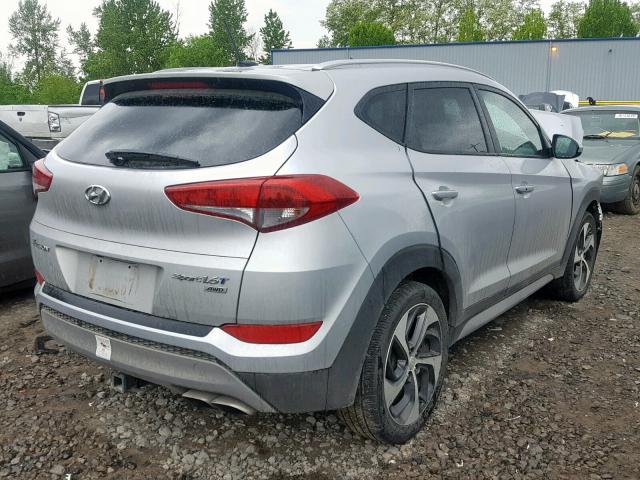 KM8J3CA21HU371505 - 2017 HYUNDAI TUCSON LIM SILVER photo 4