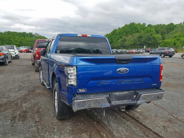 1FTEX1EP4JFB17902 - 2018 FORD F150 SUPER BLUE photo 3