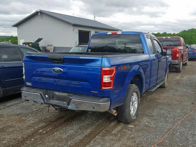 1FTEX1EP4JFB17902 - 2018 FORD F150 SUPER BLUE photo 4