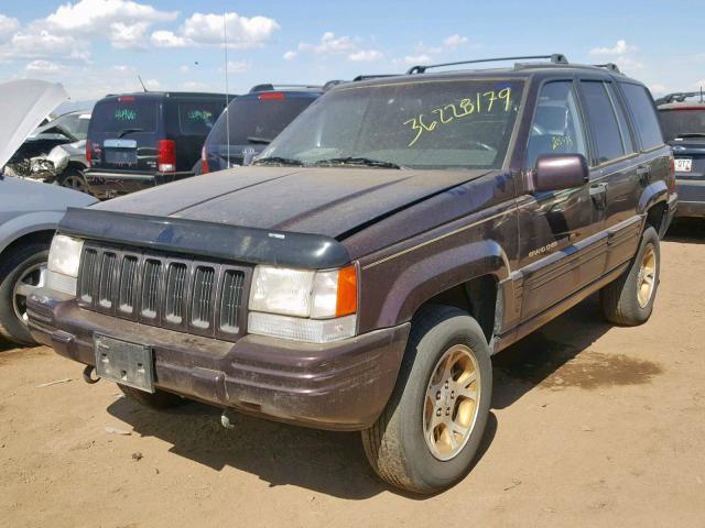 1J4GZ78Y4VC731697 - 1997 JEEP GRAND CHER MAROON photo 2