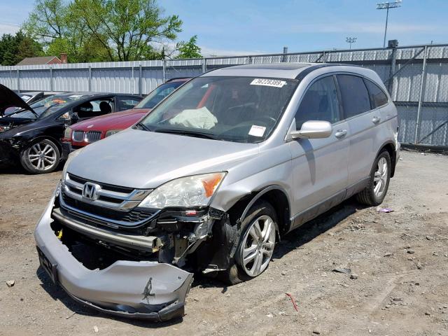 5J6RE4H76BL049720 - 2011 HONDA CR-V EXL SILVER photo 2