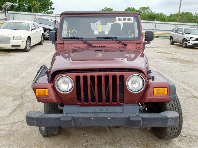 1J4FA29154P722800 - 2004 JEEP WRANGLER / MAROON photo 10