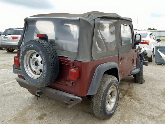 1J4FA29154P722800 - 2004 JEEP WRANGLER / MAROON photo 4