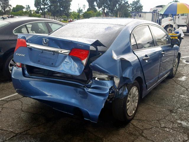 2HGFA16319H342579 - 2009 HONDA CIVIC VP BLUE photo 4