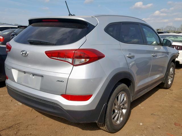 KM8J3CA46HU351543 - 2017 HYUNDAI TUCSON LIM SILVER photo 4