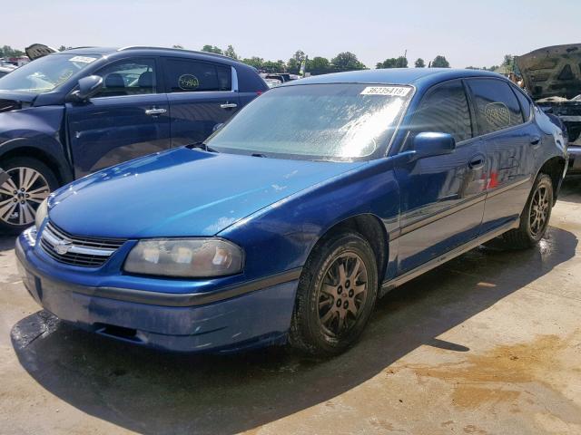 2G1WF52E859107530 - 2005 CHEVROLET IMPALA BLUE photo 2