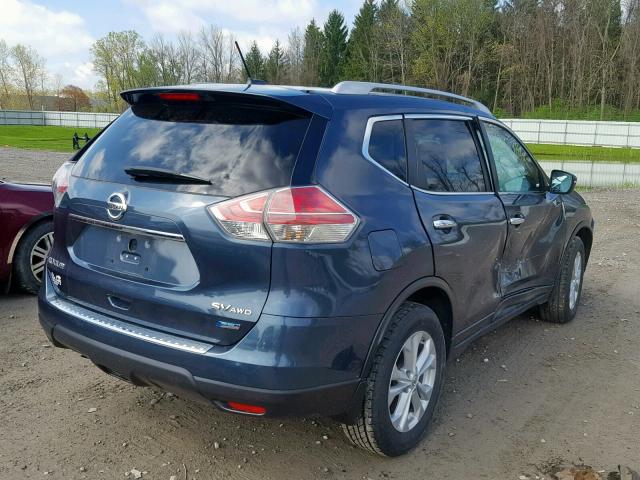 5N1AT2MV7EC802169 - 2014 NISSAN ROGUE S BLUE photo 4