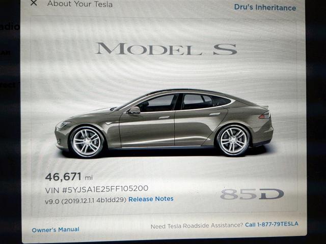5YJSA1E25FF105200 - 2015 TESLA MODEL S ვერცხლისფერი ფოტო 8