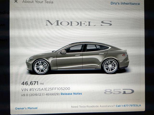 5YJSA1E25FF105200 - 2015 TESLA MODEL S SILVER photo 8