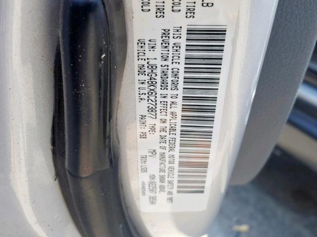 1J8HG48KX6C273877 - 2006 JEEP COMMANDER 银色 照片 10