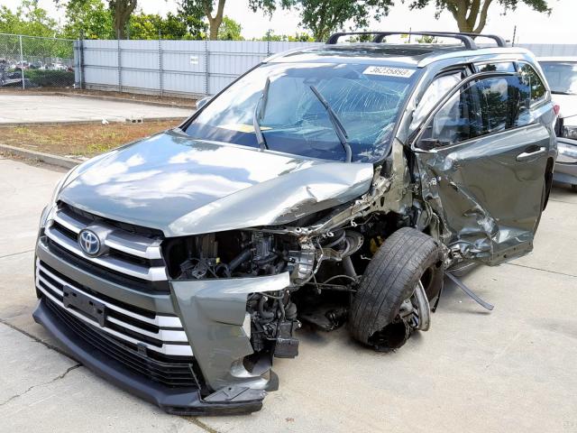 5TDJGRFH2HS035777 - 2017 TOYOTA HIGHLANDER GRAY photo 2