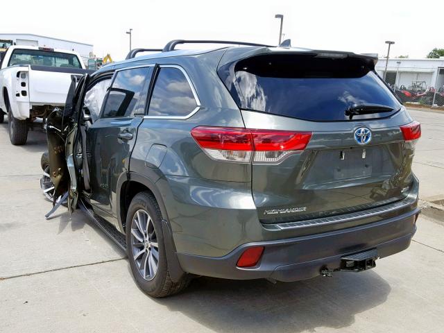 5TDJGRFH2HS035777 - 2017 TOYOTA HIGHLANDER GRAY photo 3