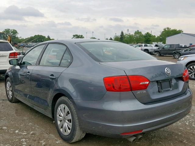 3VW2K7AJ2EM353960 - 2014 VOLKSWAGEN JETTA BASE Մոխրագույն լուսանկար 3