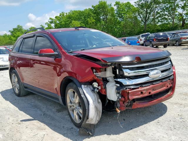 2FMDK3J94DBA82728 - 2013 FORD EDGE SEL RED photo 1