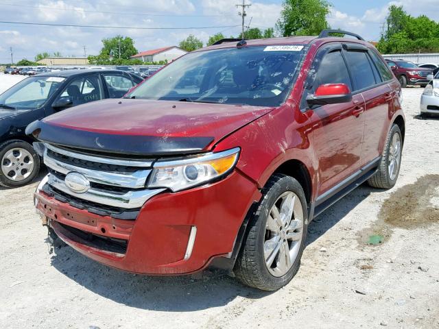 2FMDK3J94DBA82728 - 2013 FORD EDGE SEL RED photo 2