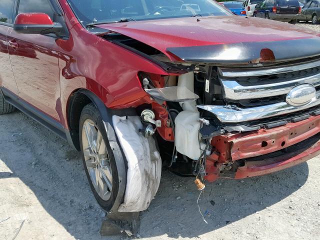 2FMDK3J94DBA82728 - 2013 FORD EDGE SEL RED photo 9