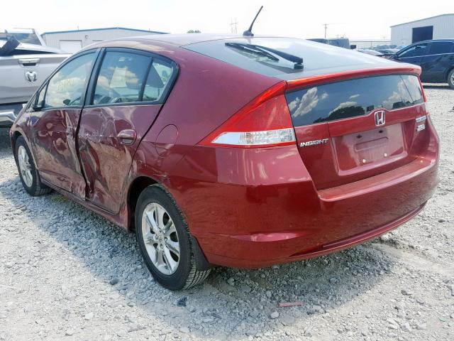 JHMZE2H7XAS040774 - 2010 HONDA INSIGHT EX RED photo 3