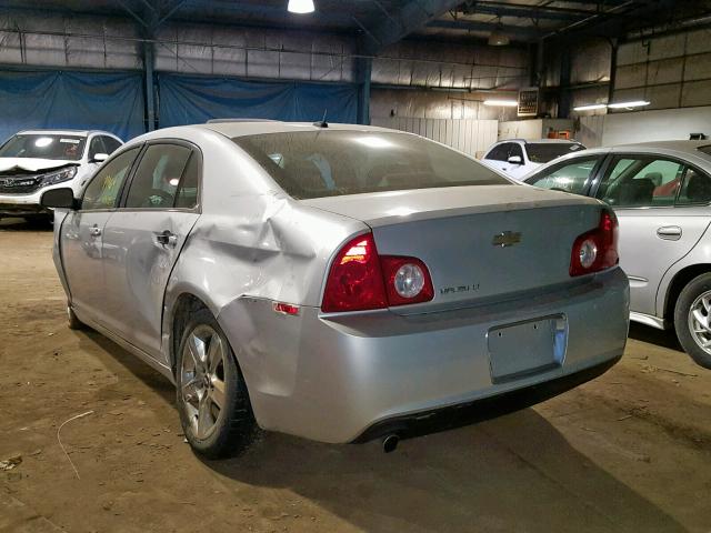 1G1ZC5EB2AF166419 - 2010 CHEVROLET MALIBU 1LT SILVER photo 3