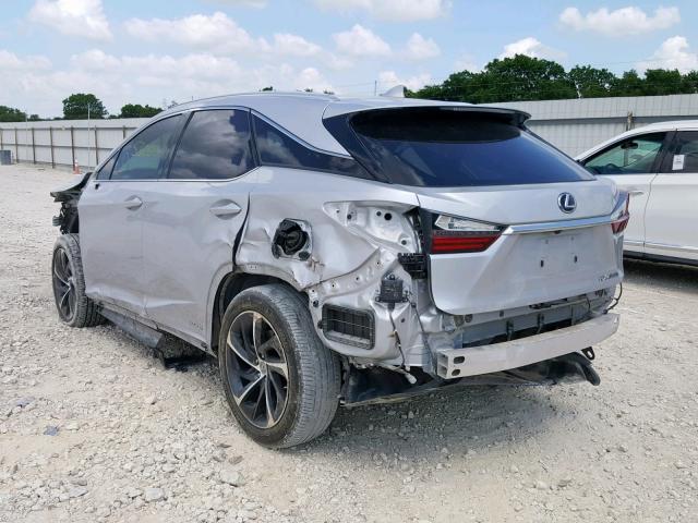 2T2ZFMCA3GC001219 - 2016 LEXUS RX 450H SILVER photo 3