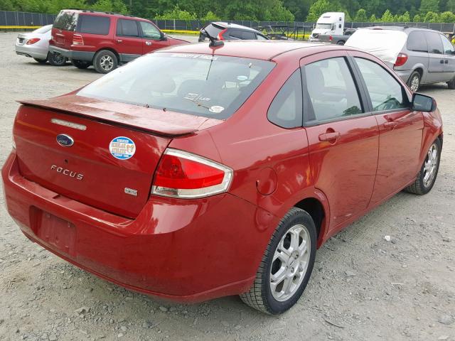 1FAHP36N59W130374 - 2009 FORD FOCUS SES RED photo 4