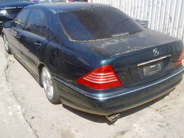 WDBNG75J12A310360 - 2002 MERCEDES-BENZ S 500 GREEN photo 3