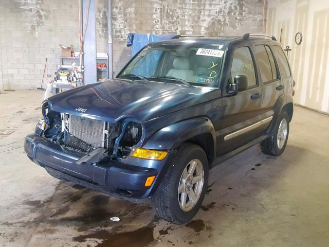 1J4GL58K76W130642 - 2006 JEEP LIBERTY LI BLUE photo 2