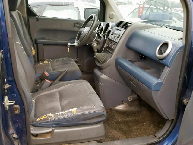 5J6YH17523L002008 - 2003 HONDA ELEMENT EX BLUE photo 5