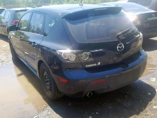 JM1BK343581165086 - 2008 MAZDA 3 HATCHBAC BLACK photo 3