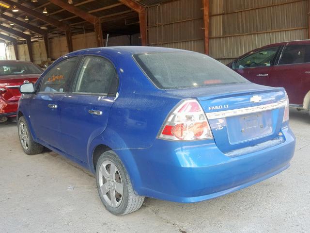 KL1TG56E59B621428 - 2009 CHEVROLET AVEO LT BLUE photo 3