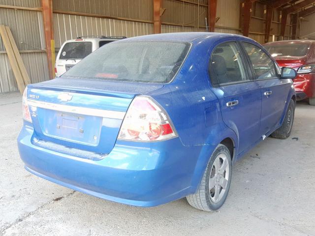 KL1TG56E59B621428 - 2009 CHEVROLET AVEO LT BLUE photo 4