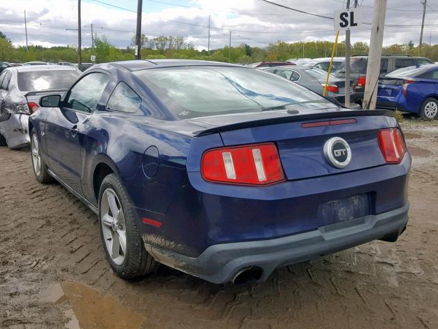 1ZVBP8CF7B5148748 - 2011 FORD MUSTANG GT BLUE photo 3