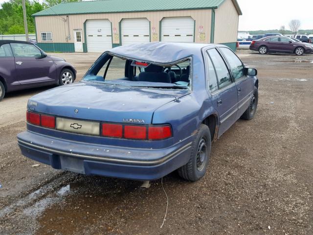 2G1WL54T8P9125355 - 1993 CHEVROLET LUMINA BLUE photo 4