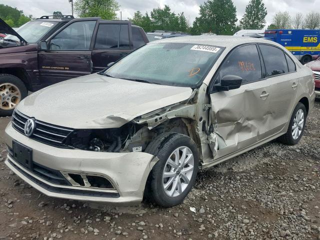 3VW3A7AJ6FM228257 - 2015 VOLKSWAGEN JETTA TDI BEIGE photo 2