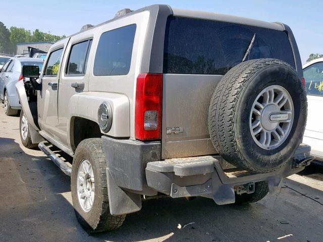 5GTEN13E498104342 - 2009 HUMMER H3 TAN photo 3