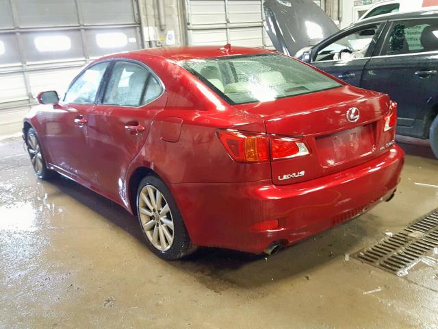 JTHCK262495028281 - 2009 LEXUS IS 250 RED photo 3