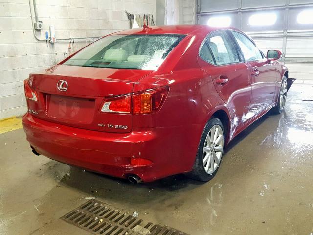 JTHCK262495028281 - 2009 LEXUS IS 250 RED photo 4