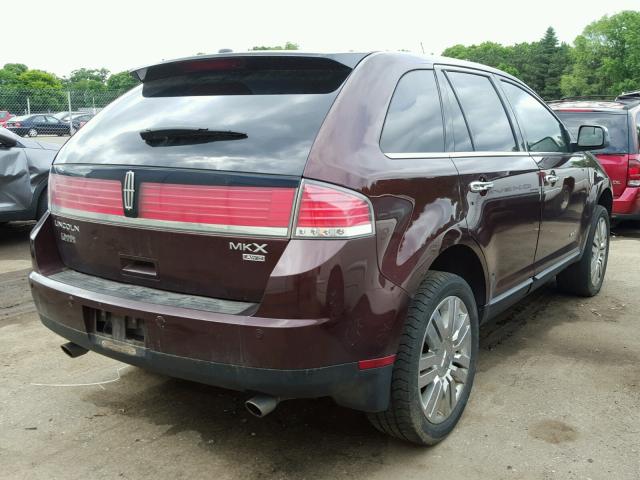 2LMDJ8JC4ABJ15951 - 2010 LINCOLN MKX BURGUNDY photo 4