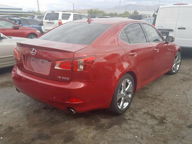 JTHBF5C20D5189936 - 2013 LEXUS IS 250 RED photo 4