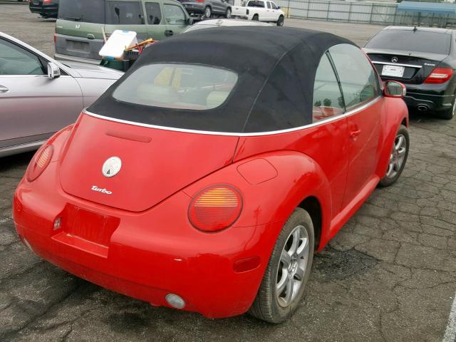 3VWCD31Y44M312166 - 2004 VOLKSWAGEN NEW BEETLE Qırmızı foto 4