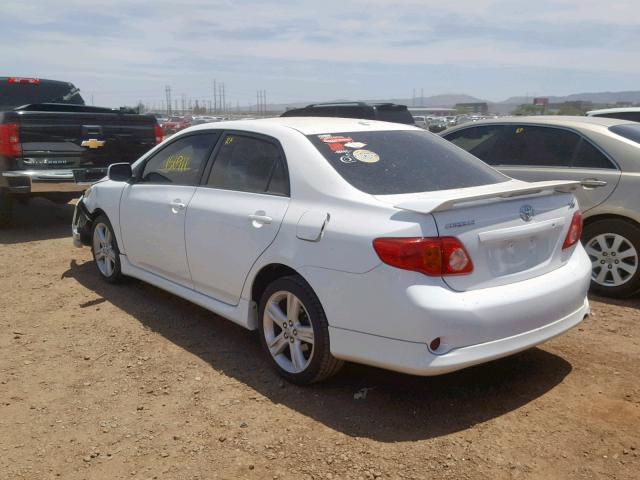 1NXBE40E49Z056960 - 2009 TOYOTA COROLLA XR WHITE photo 3