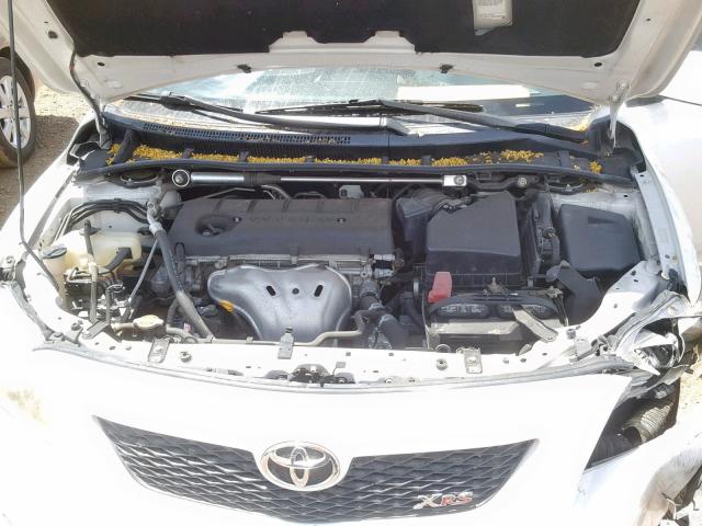 1NXBE40E49Z056960 - 2009 TOYOTA COROLLA XR WHITE photo 7