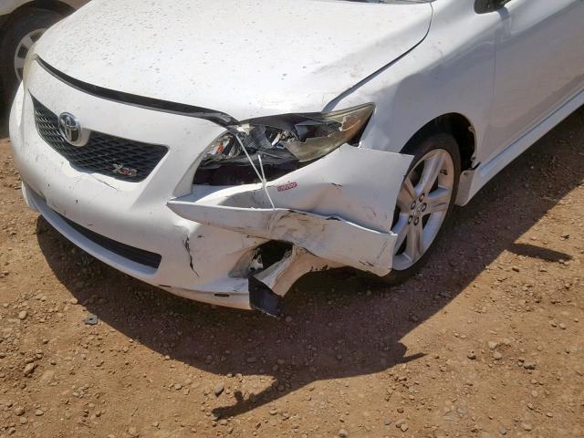 1NXBE40E49Z056960 - 2009 TOYOTA COROLLA XR WHITE photo 9