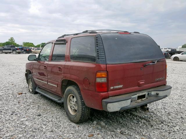 1GNEK13Z02J209730 - 2002 CHEVROLET TAHOE BURGUNDY photo 3