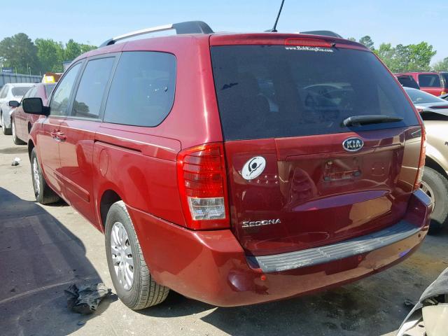 KNDMG4C77C6503507 - 2012 KIA SEDONA LX MAROON photo 3