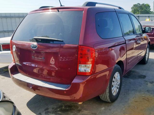 KNDMG4C77C6503507 - 2012 KIA SEDONA LX MAROON photo 4